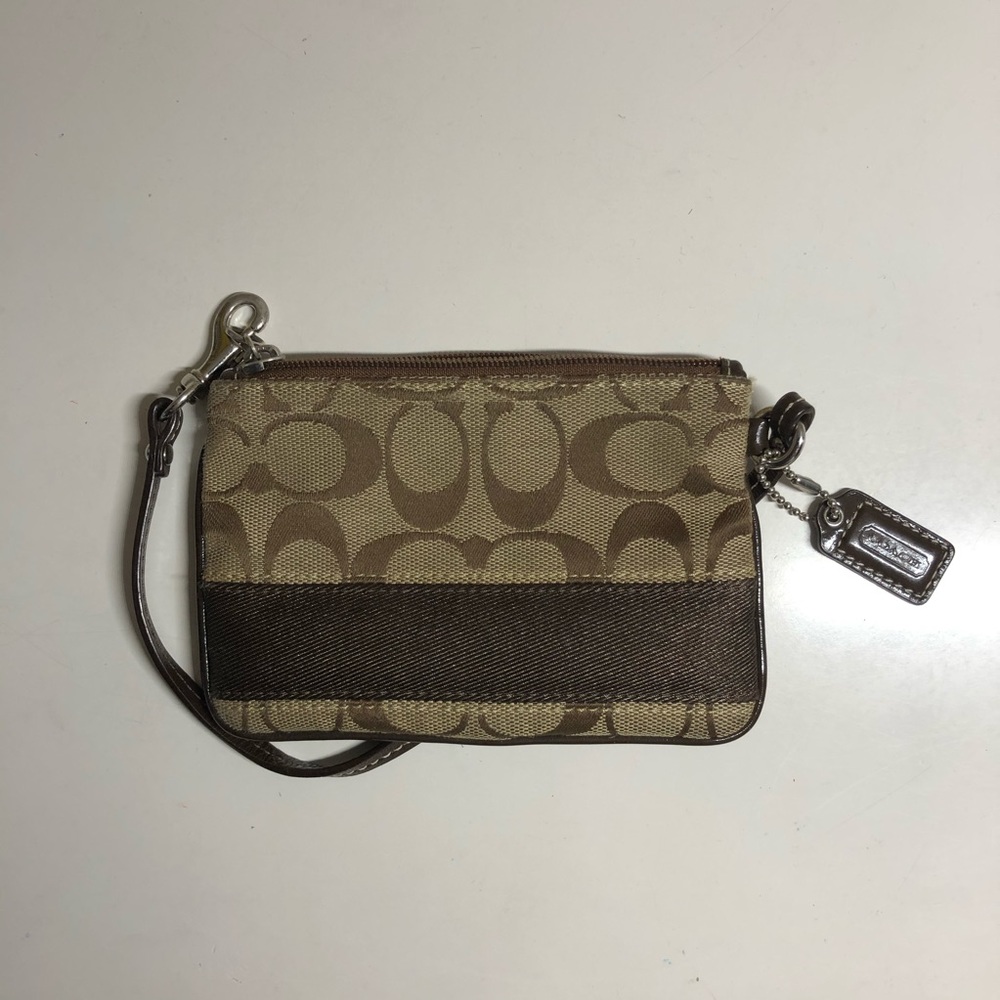 Original Coach Wristlet in signature canvas